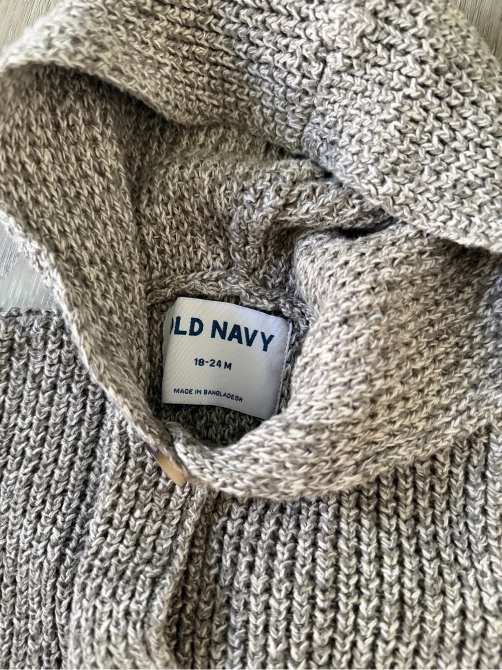 Old Navy Hooded Button Cardigans - Navy & Light Gray